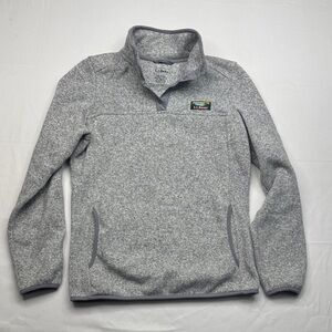 L.L. Bean Men's button up pullover sweater in Light Gray XS WITH STAIN photos